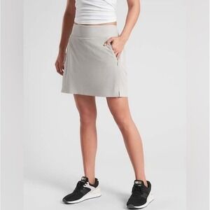 Athleta Soho Skort 0 Gray Zip Pockets Golf Tennis Hiking Mini Skirt Active